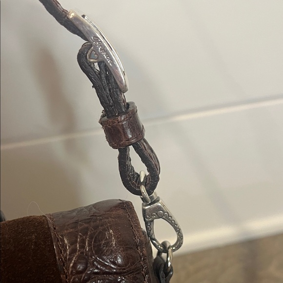 Brighton Harvest Crossbody Organizer Brown Leather Handbag Purse - Vintage - Picture 9 of 14